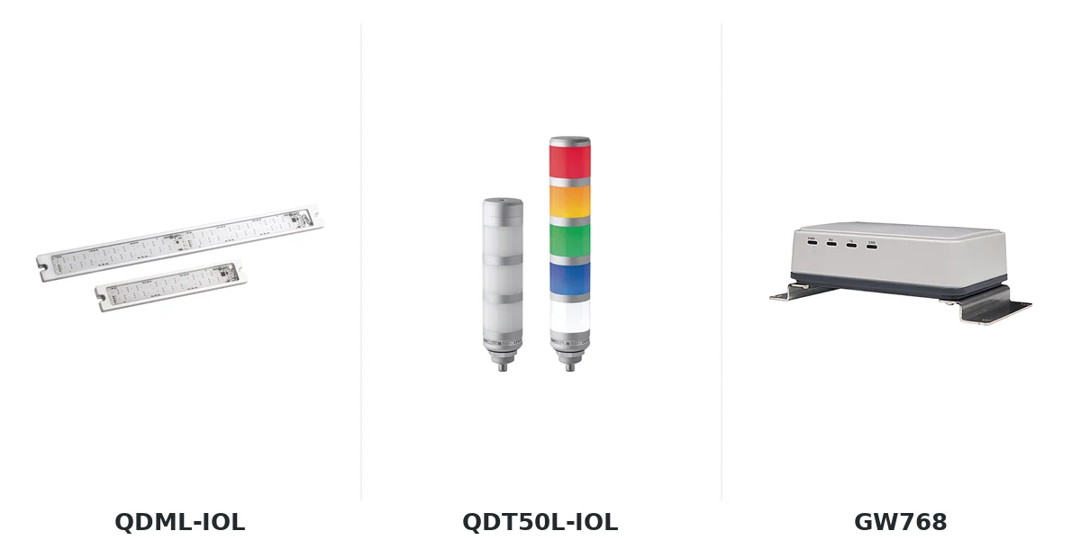 Thiết bị Qlight Smart Factory: QDML-IOL, QDT50L-IOL và gateway GW768