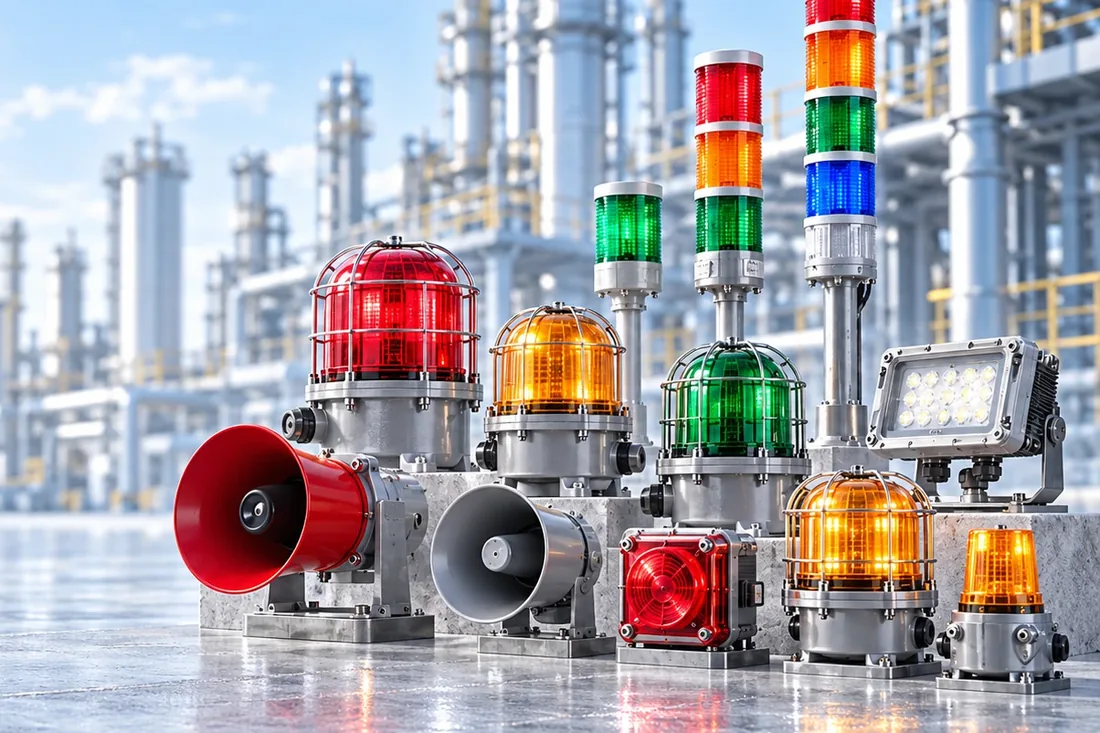 Thiết bị báo hiệu chống cháy nổ Qlight tại nhà máy lọc hoá dầu