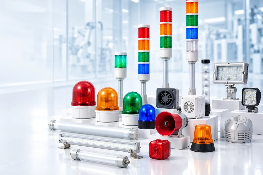 Đèn cảnh báo và còi báo hiệu Qlight trong nhà máy