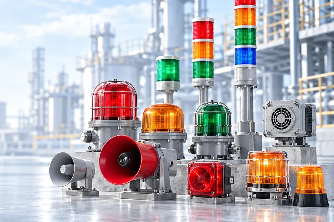 Còi báo và đèn báo chống cháy nổ Qlight tại khu vực nguy hiểm