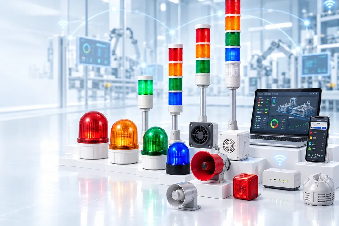 Đèn tháp Qlight kết nối IO-Link và không dây trong nhà máy thông minh