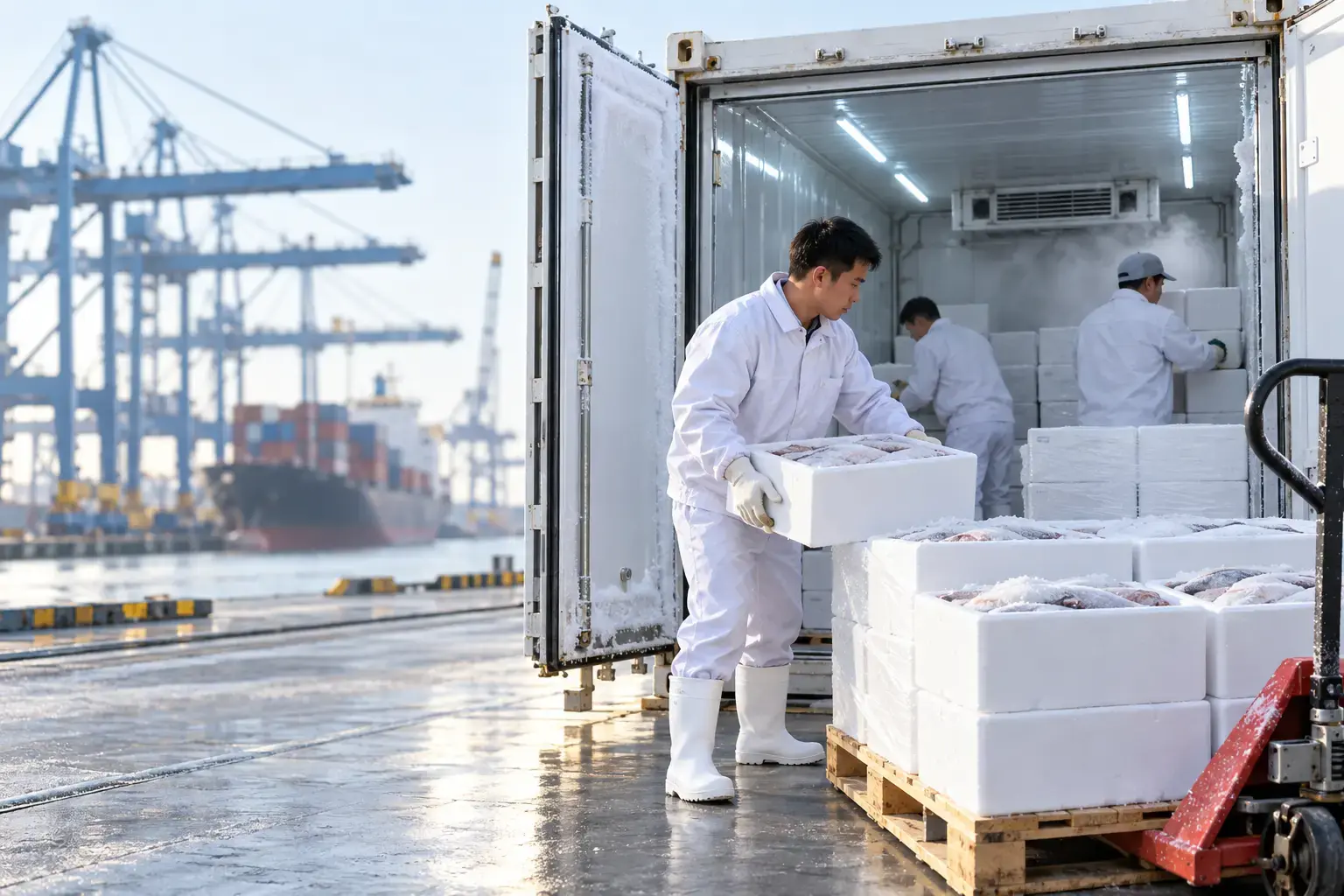 Chuỗi lạnh thủy sản xuất khẩu: theo dõi nhiệt độ từ kho cấp đông đến container