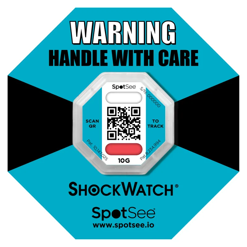 ShockWatch 2 QR 10G đã kích hoạt, ống chỉ thị chuyển đỏ