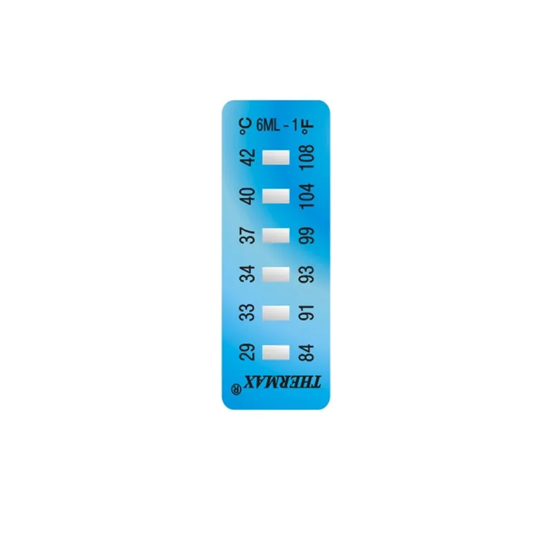 06STHM0ML1D03PK – Nhãn chỉ thị nhiệt độ không đảo ngược Thermax 6 mức 29–42 °C