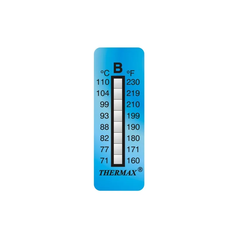 08STHMRNGBD01RL – Nhãn chỉ thị nhiệt độ không đảo ngược Thermax 8 mức 71–110 °C