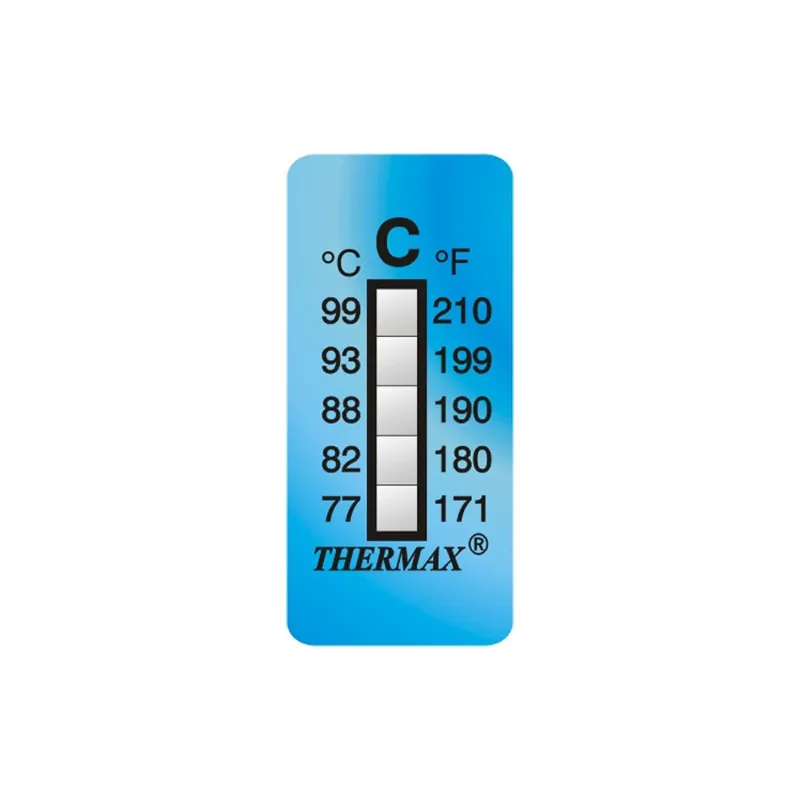 05STHMRNGCD01PK – Nhãn chỉ thị nhiệt độ không đảo ngược Thermax 5 mức 77–99 °C