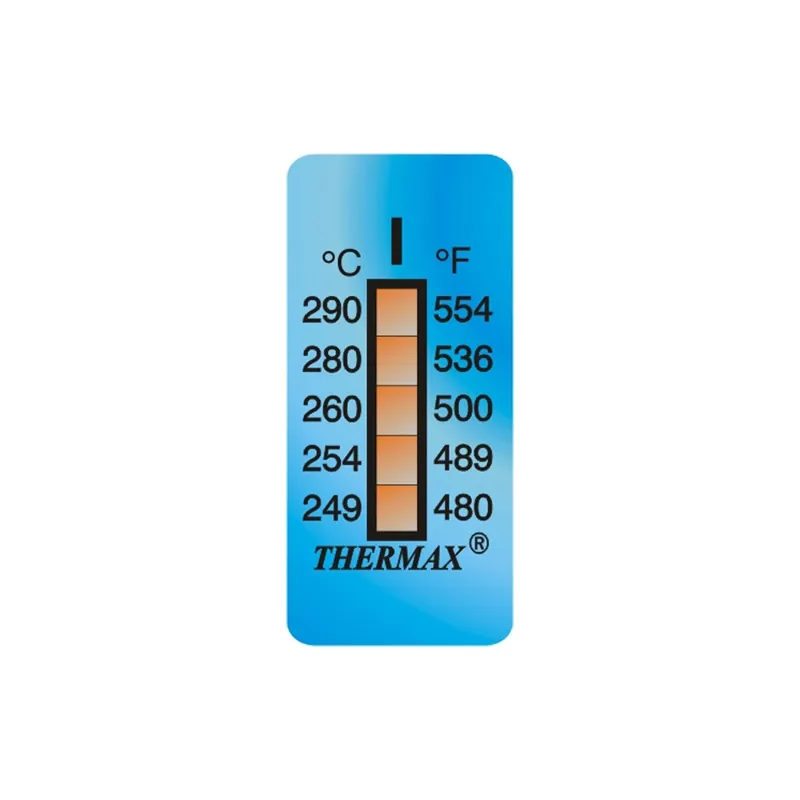 05STHMRNGID01PK – Nhãn chỉ thị nhiệt độ không đảo ngược Thermax 5 mức 249–290 °C